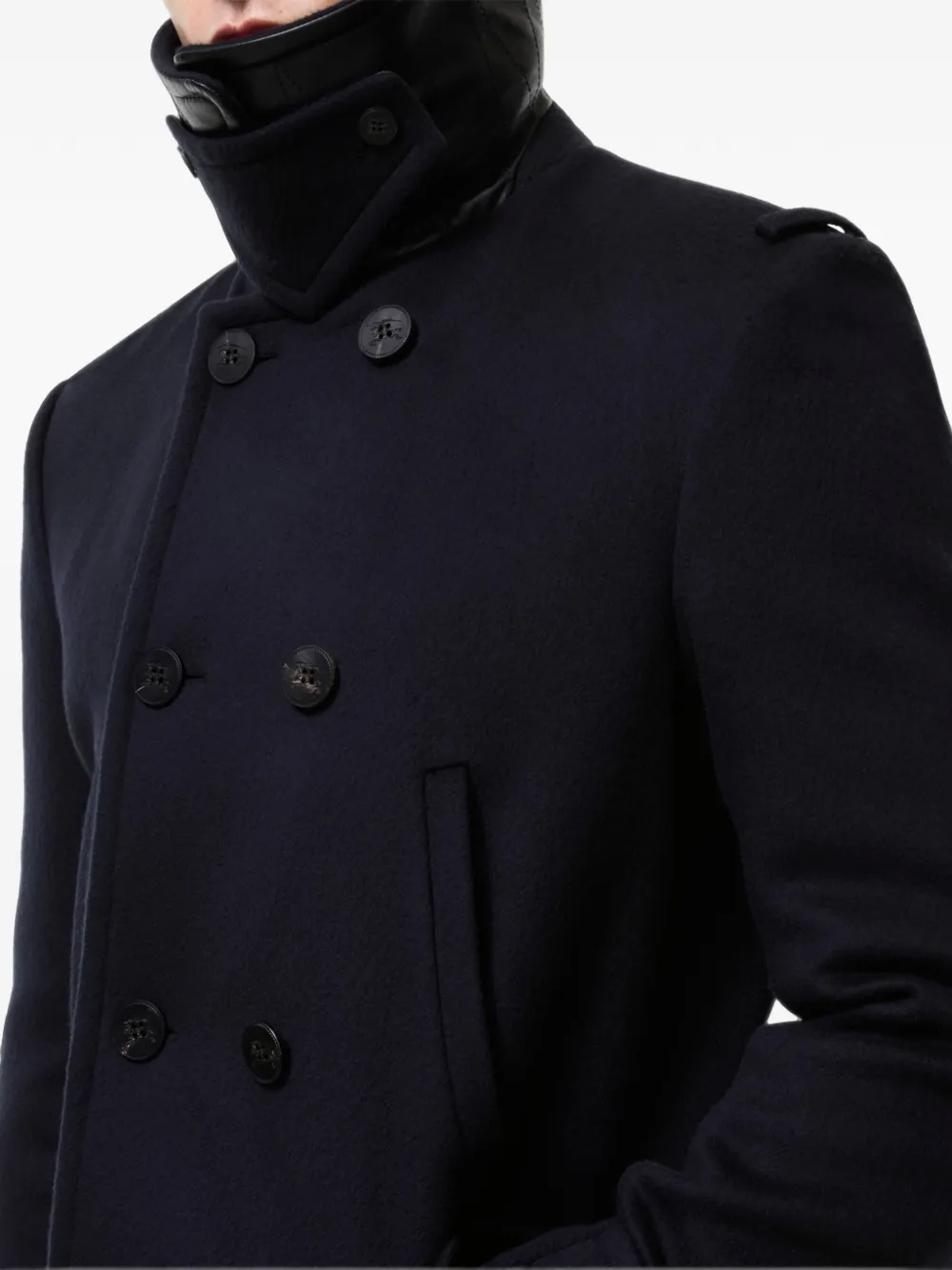 Burberry Wollen kasjmier jas Blauw