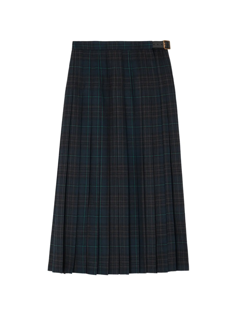 Burberry Gonna plissettata in misto lana Check - Blu