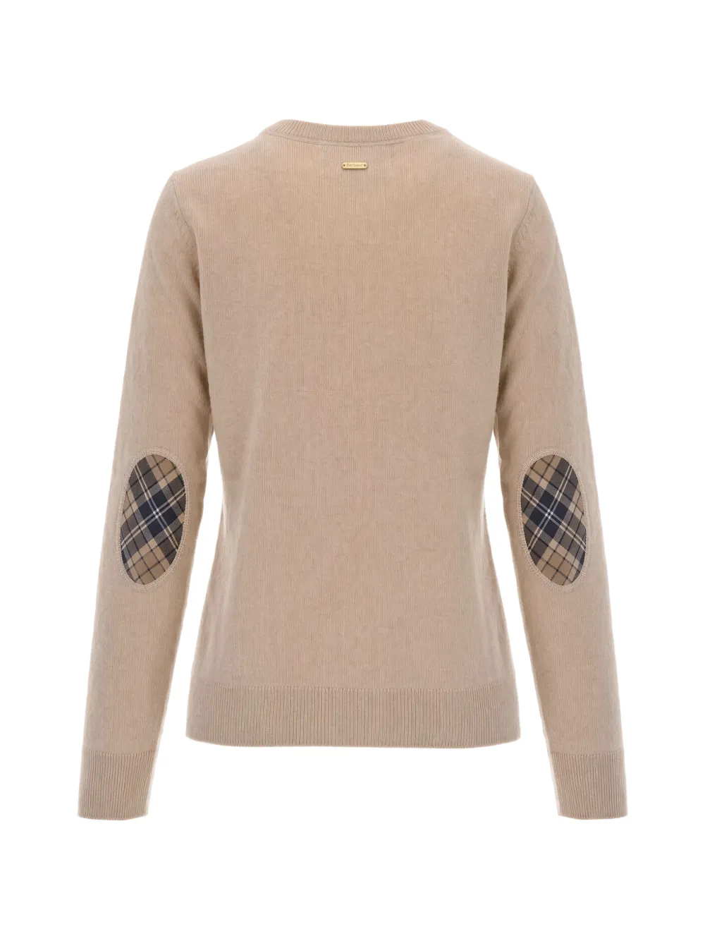 Barbour Vest met elleboogpatch en tartan afwerking Beige
