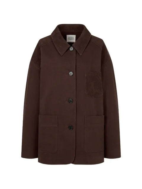 TOMBOY corduroy-trim patch-pocket coat