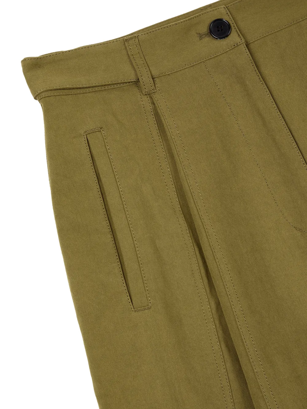 TOMBOY Plooibroek met wijde pijpen Groen