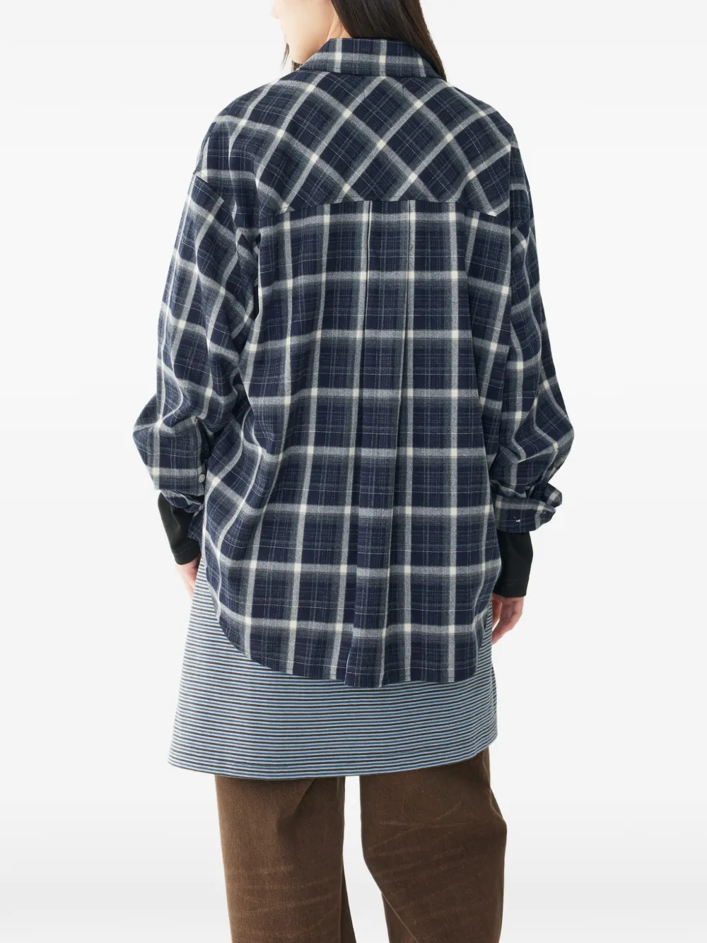 TOMBOY Geruit verstelbaar blouse Blauw