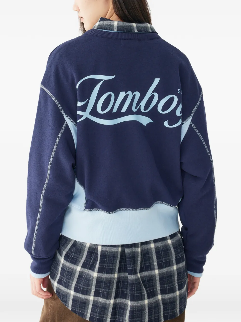 TOMBOY Gelaagde trui met trekkoord Blauw