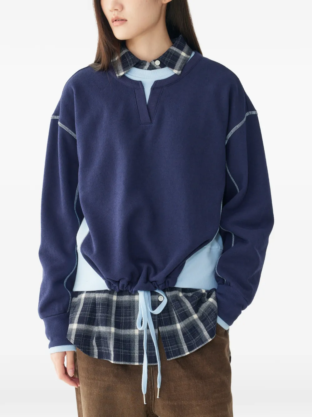TOMBOY Gelaagde trui met trekkoord Blauw