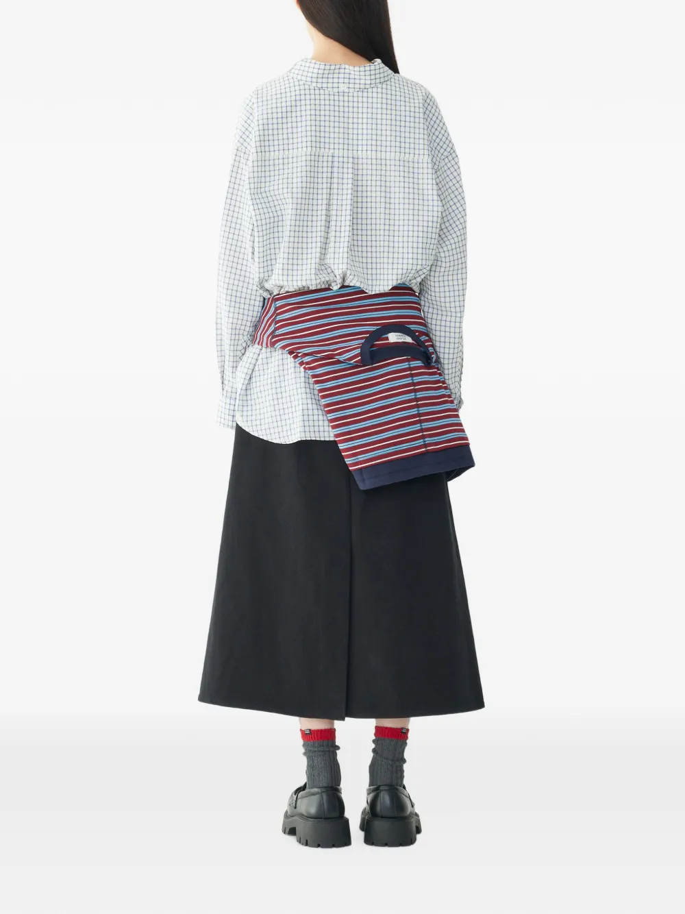 TOMBOY Oversized geruite blouse Wit