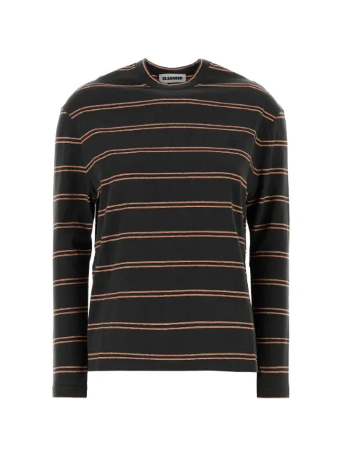 Jil Sander striped embroidered T-shirt