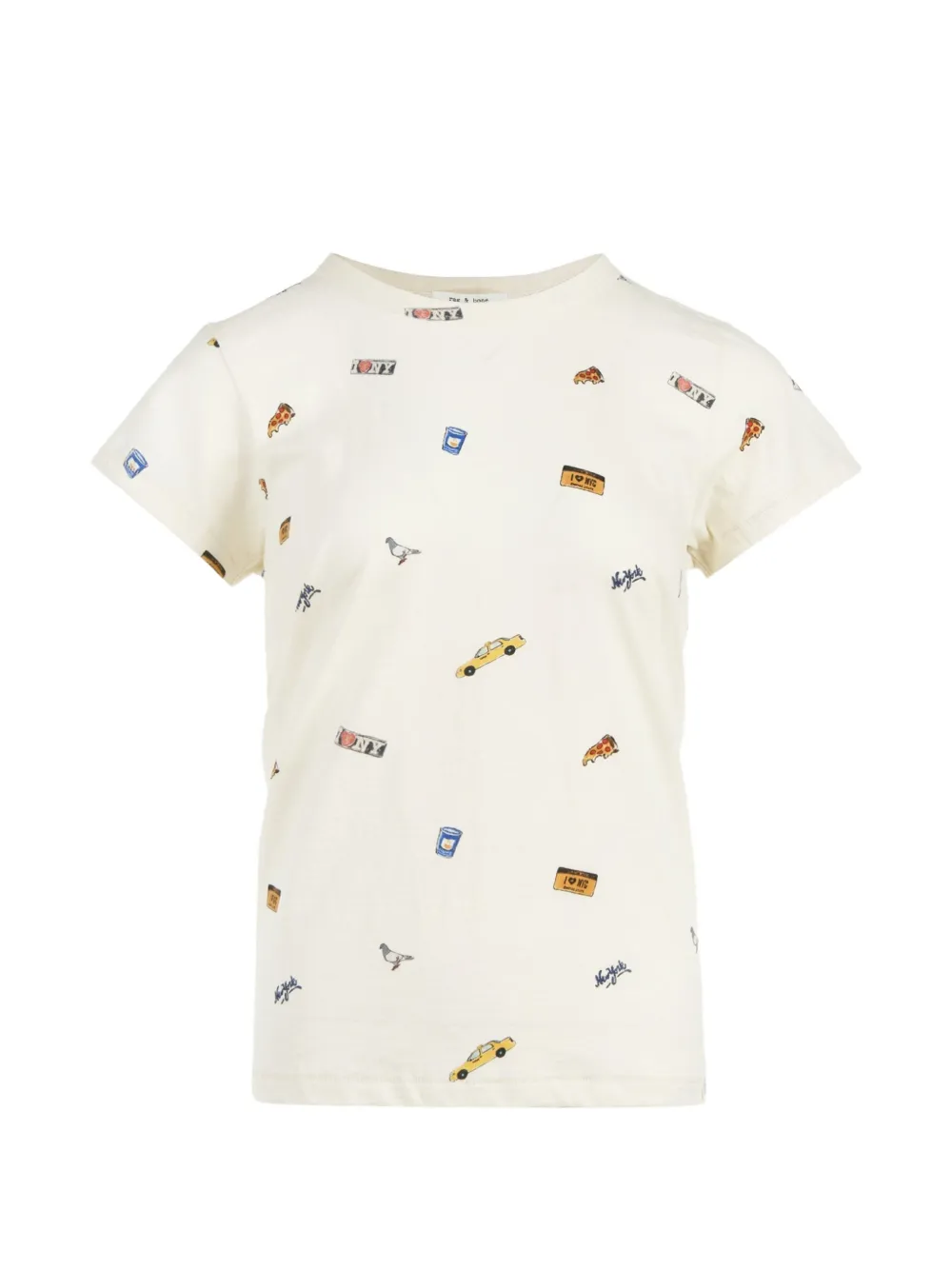 rag & bone NYC patch-print T-shirt - Nude