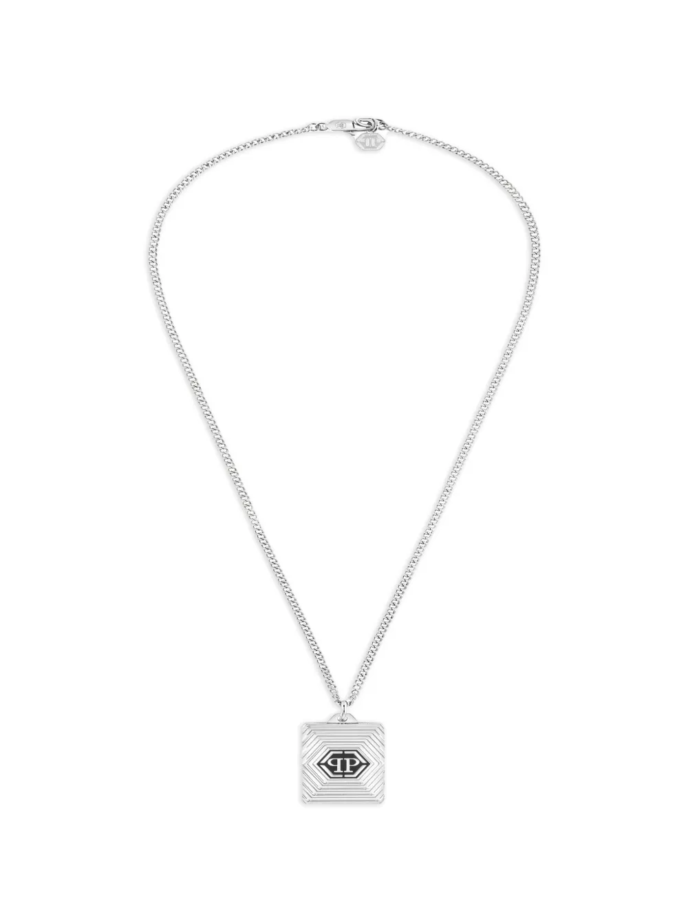 Philipp Plein Plein Tag logo-plaque necklace