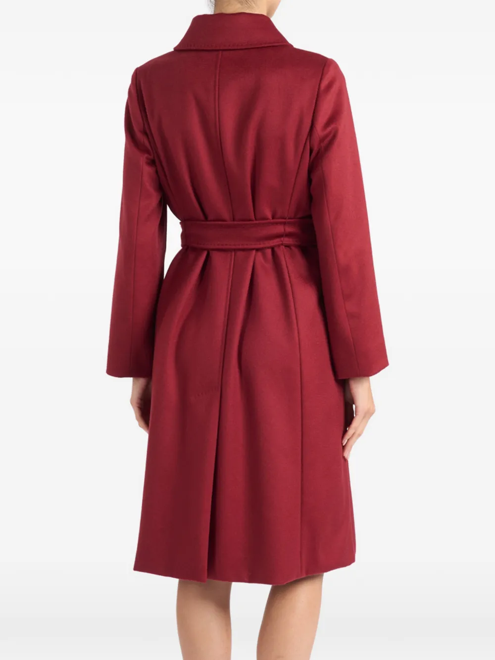 Max Mara Wollen jas met dubbele rij knopen robijn Rood