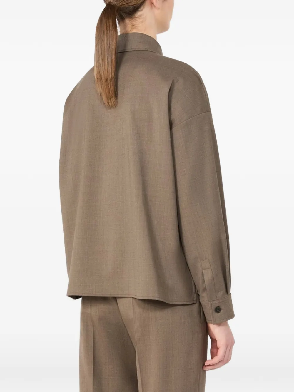 Weekend Max Mara Marron stretch wollen twill jack Bruin