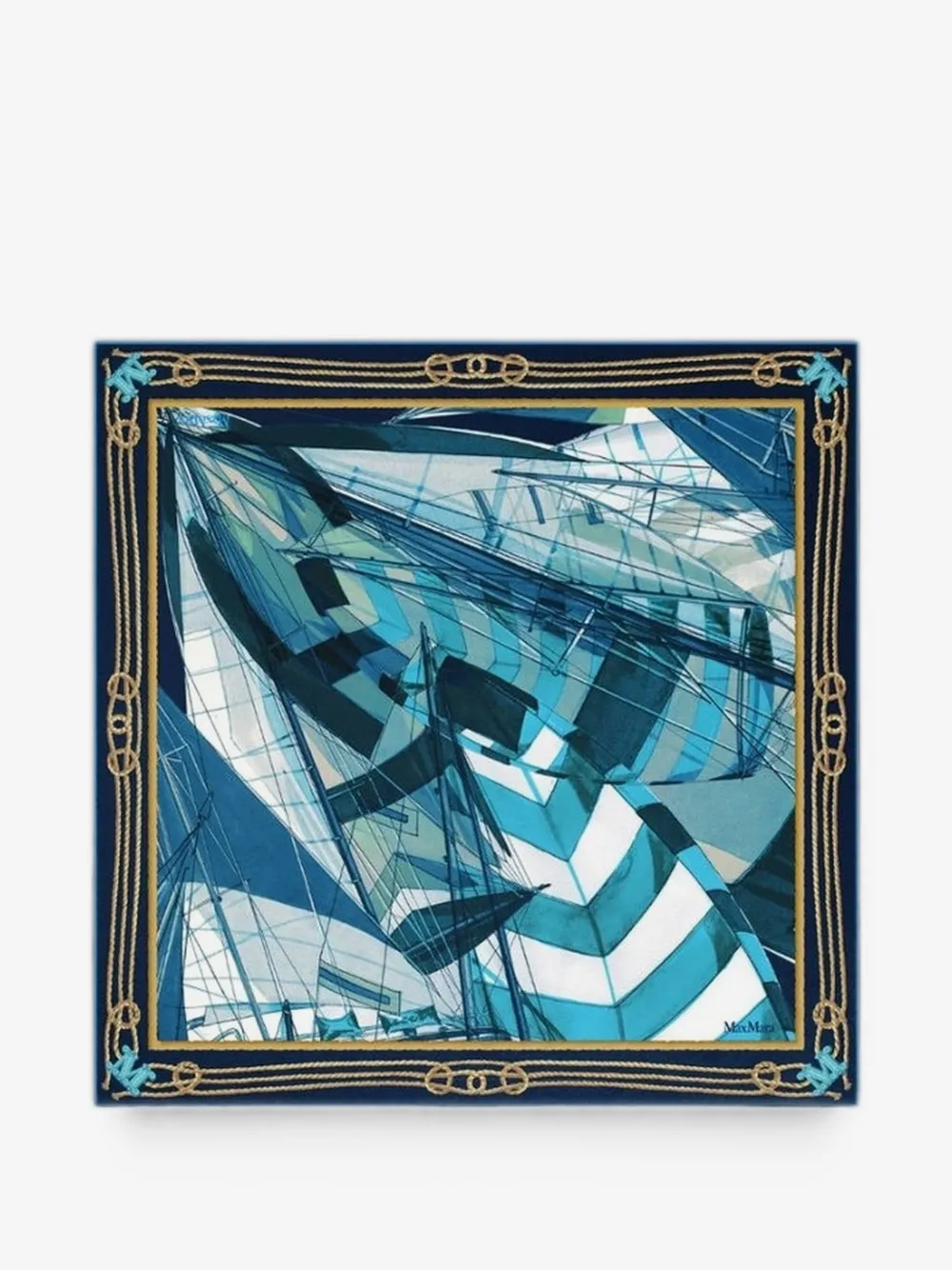 printed silk foulard - sky blue