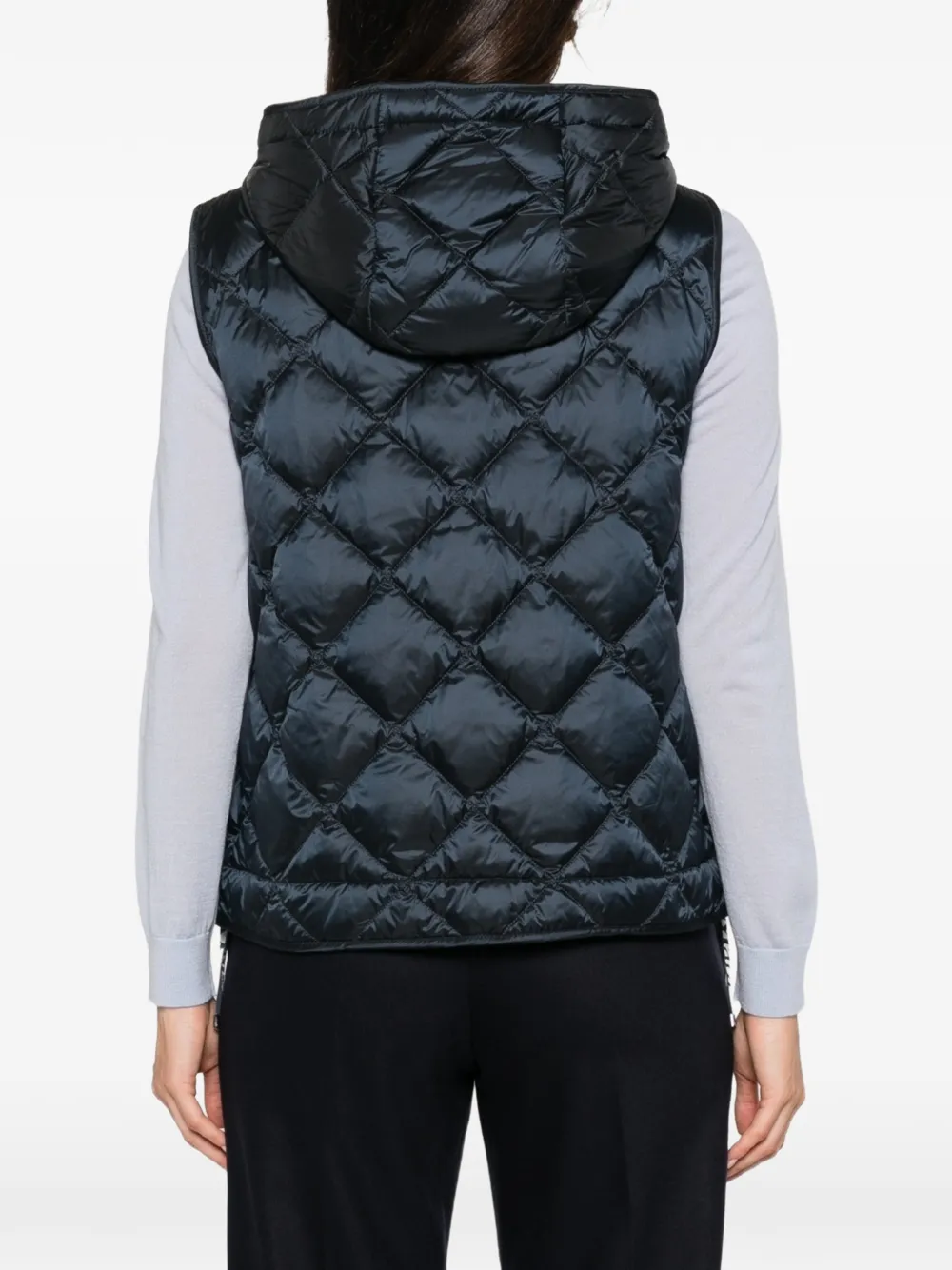 Max Mara The Cube ruitvormig gewatteerde bodywarmer met capuchon Blauw