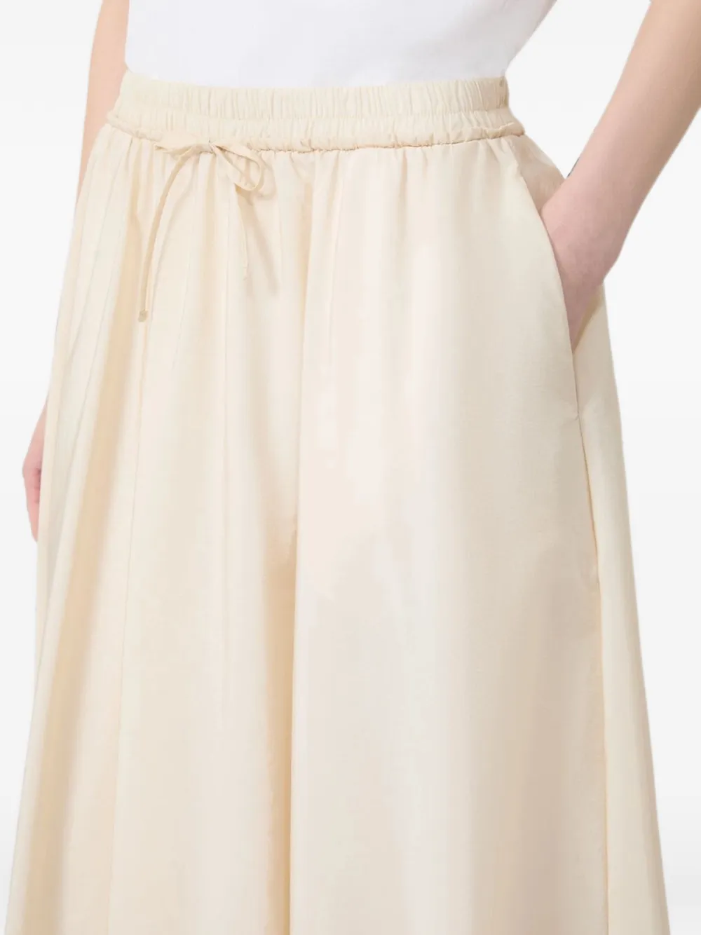 Weekend Max Mara Lange waterafstotende canvas rok ivoor Beige
