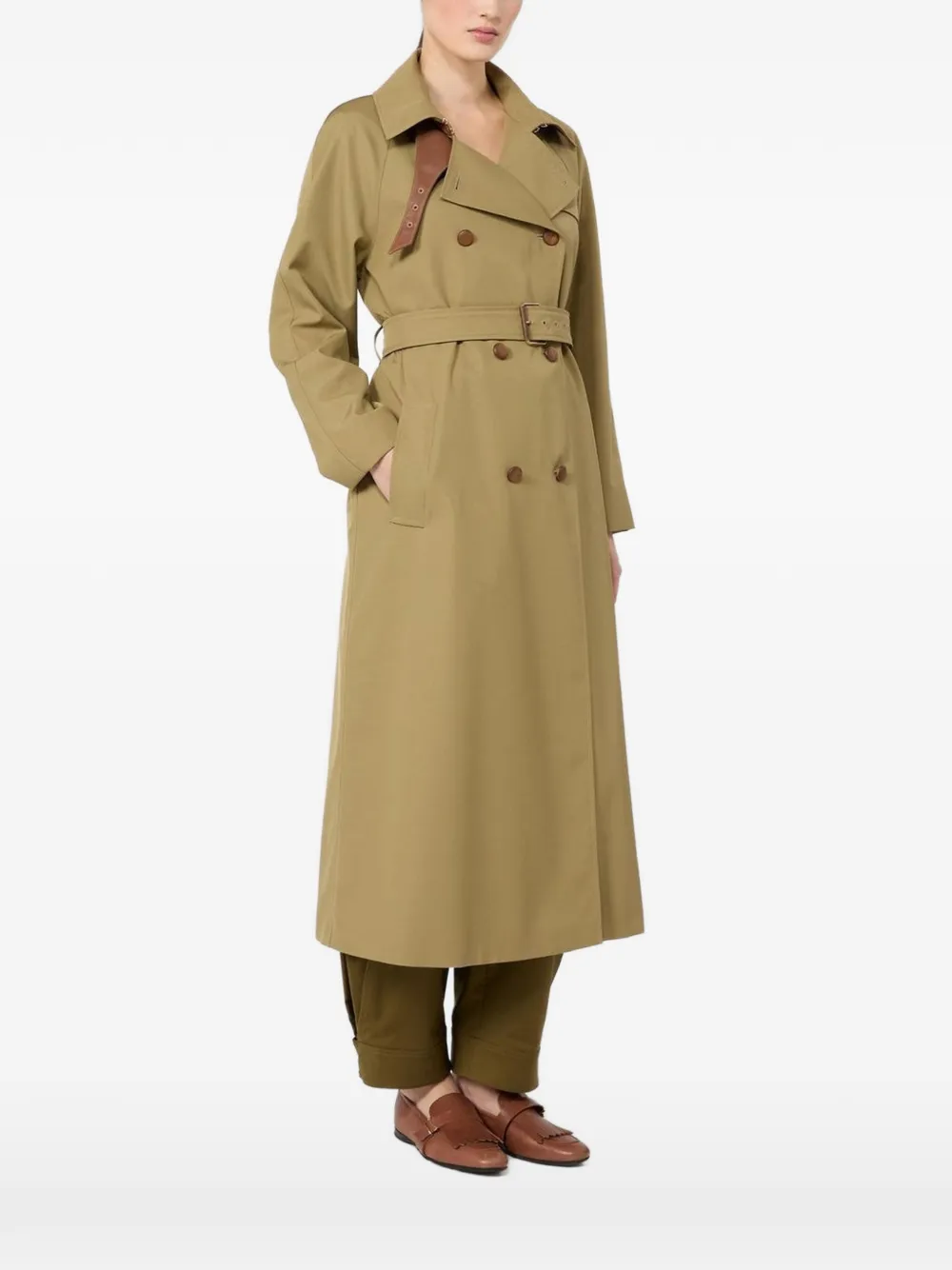 Max Mara Water-repellent Wool-blend Gabardine Trench Coat In Neutrals