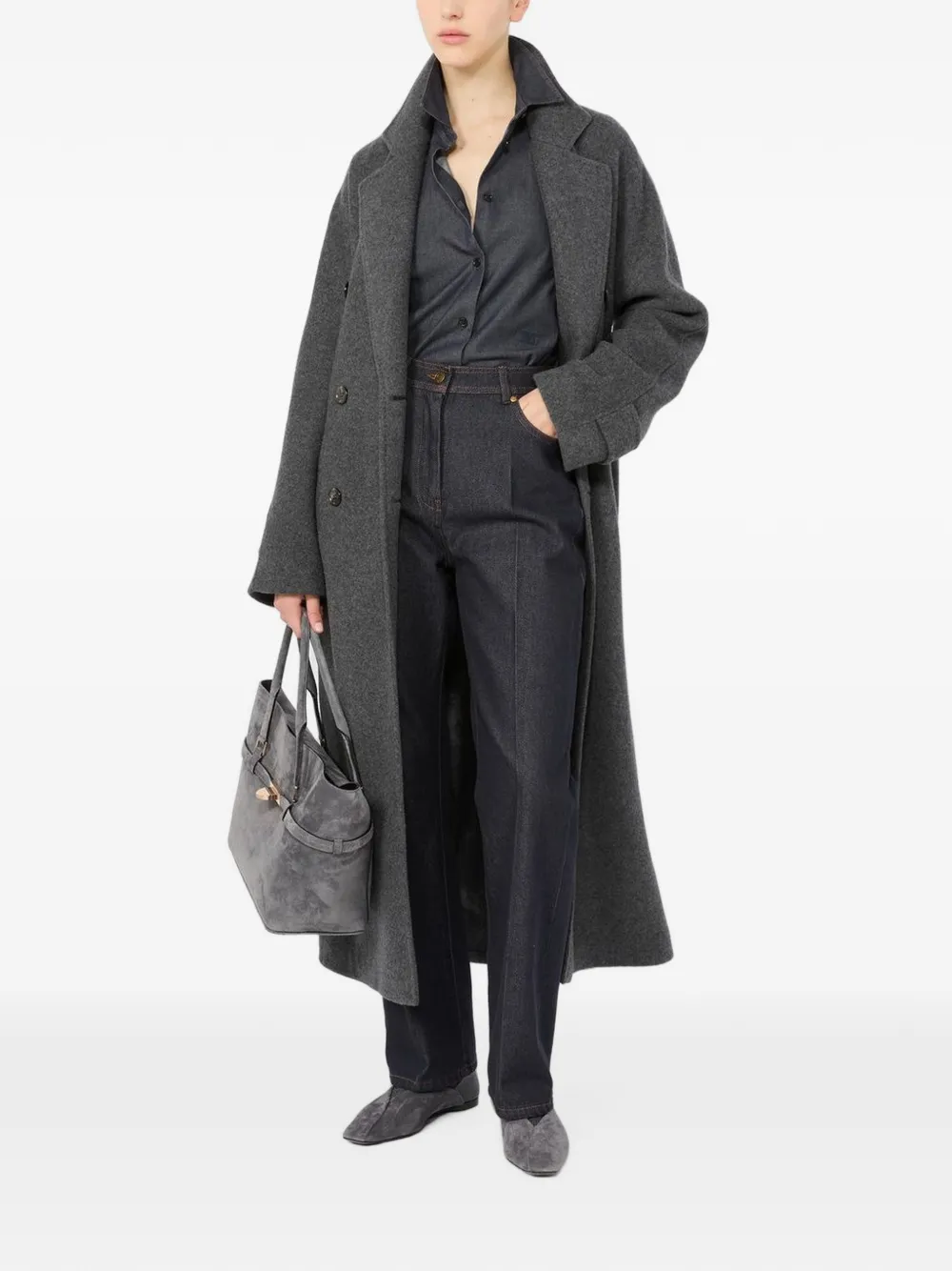 Max Mara Katoenen broek met barrelpijpen Blauw