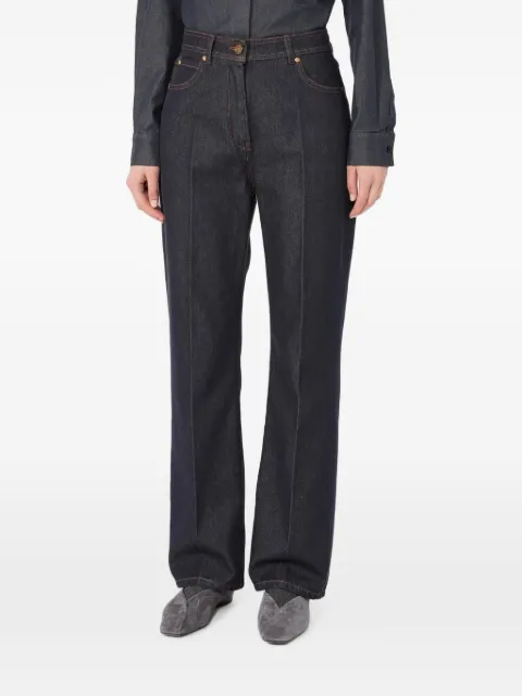 Max Mara pantalones de algodón de corte barril con efecto vaquero