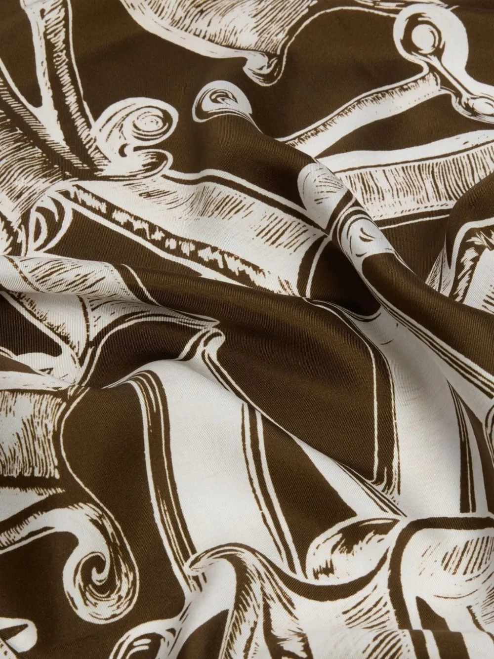 Max Mara Zijden twill oversized sjaal met print Bruin