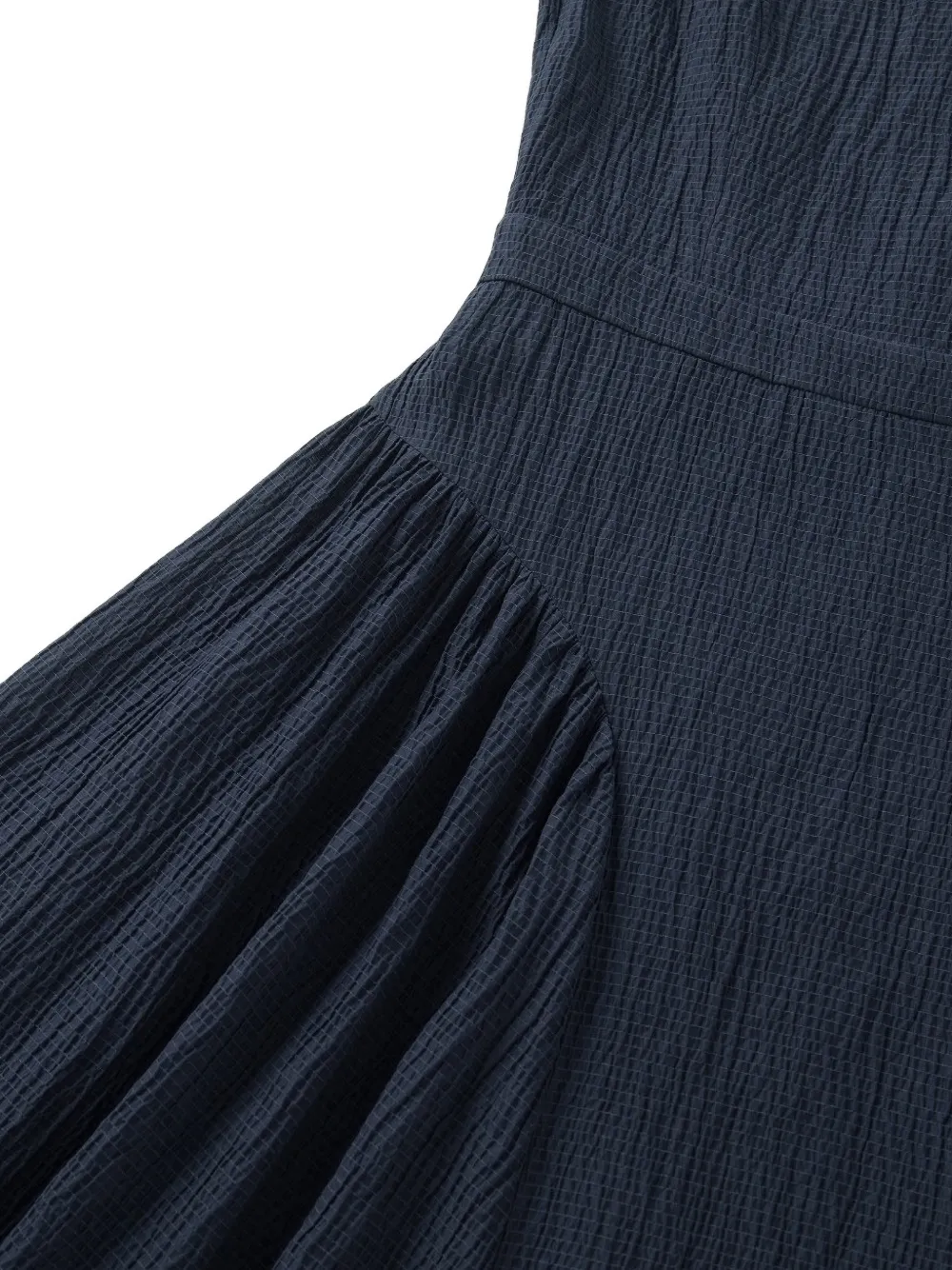 Shanghai Tang Meridien seersucker midi-jurk met kikkersluiting Blauw