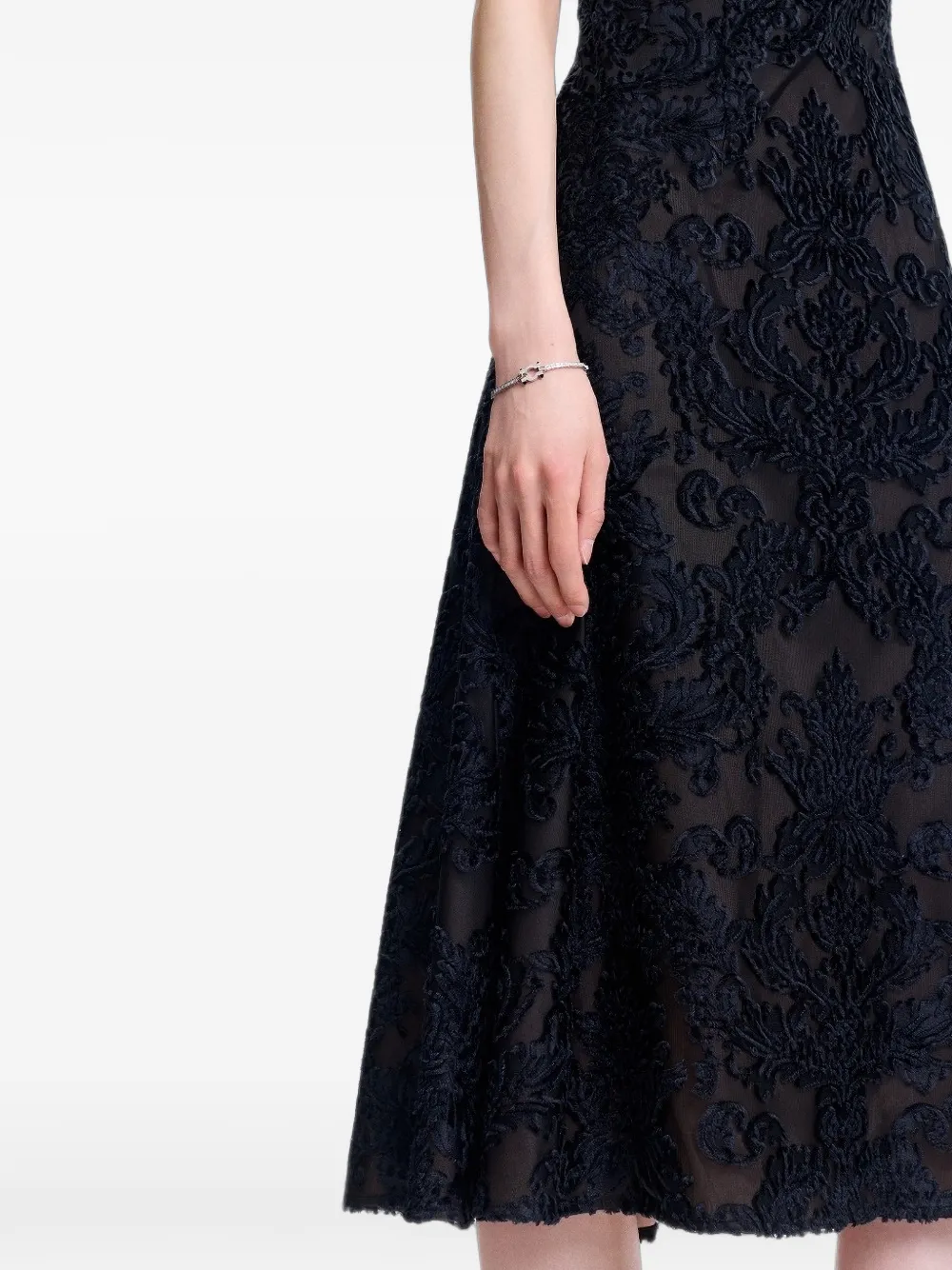 Shanghai Tang Qipao midi-jurk met borduurwerk Zwart