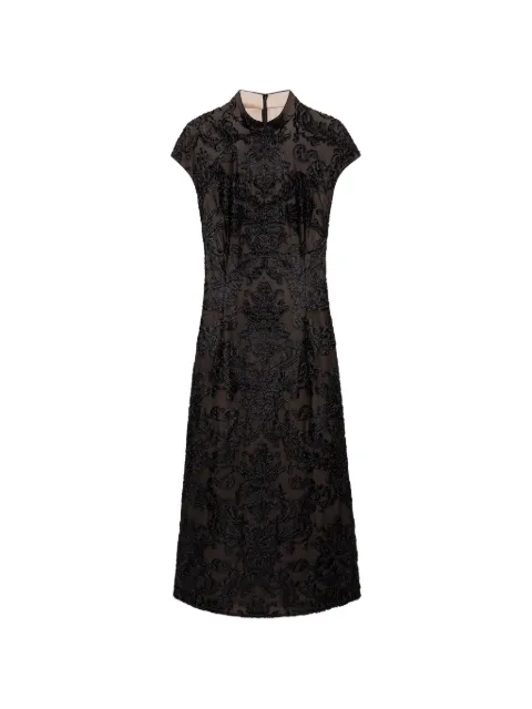 Shanghai Tang vestido midi Qipao bordado