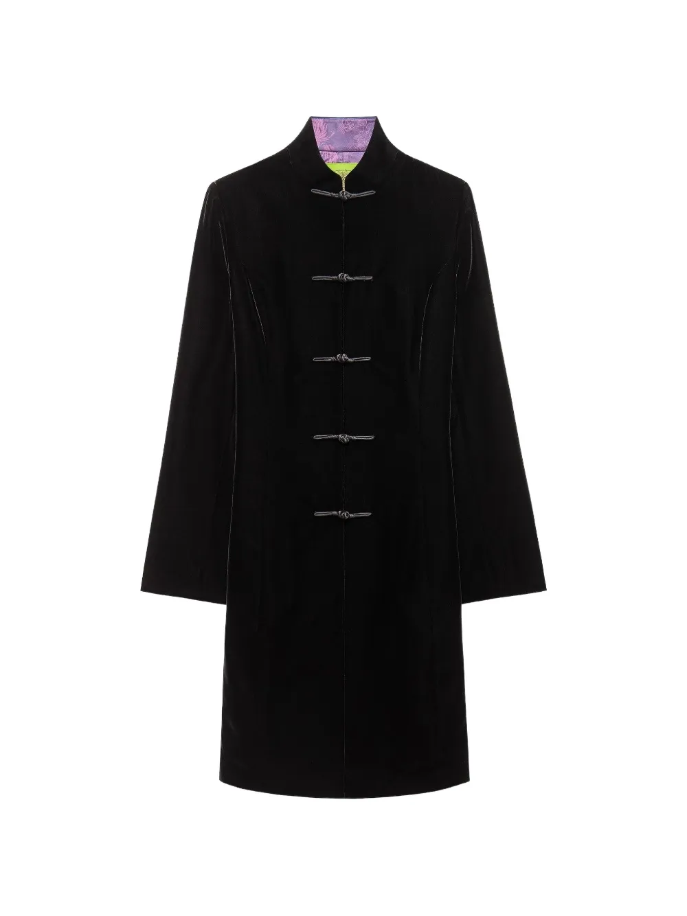 Shanghai Tang Tang frog-fastening coat - Noir