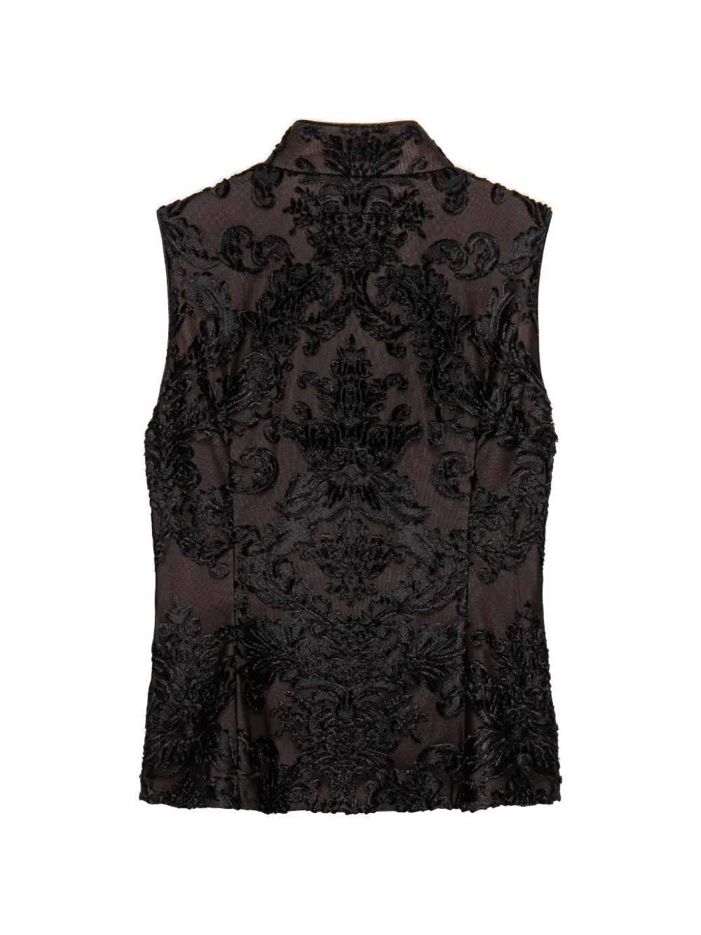 Shanghai Tang Floral Qipao mouwloze top Zwart