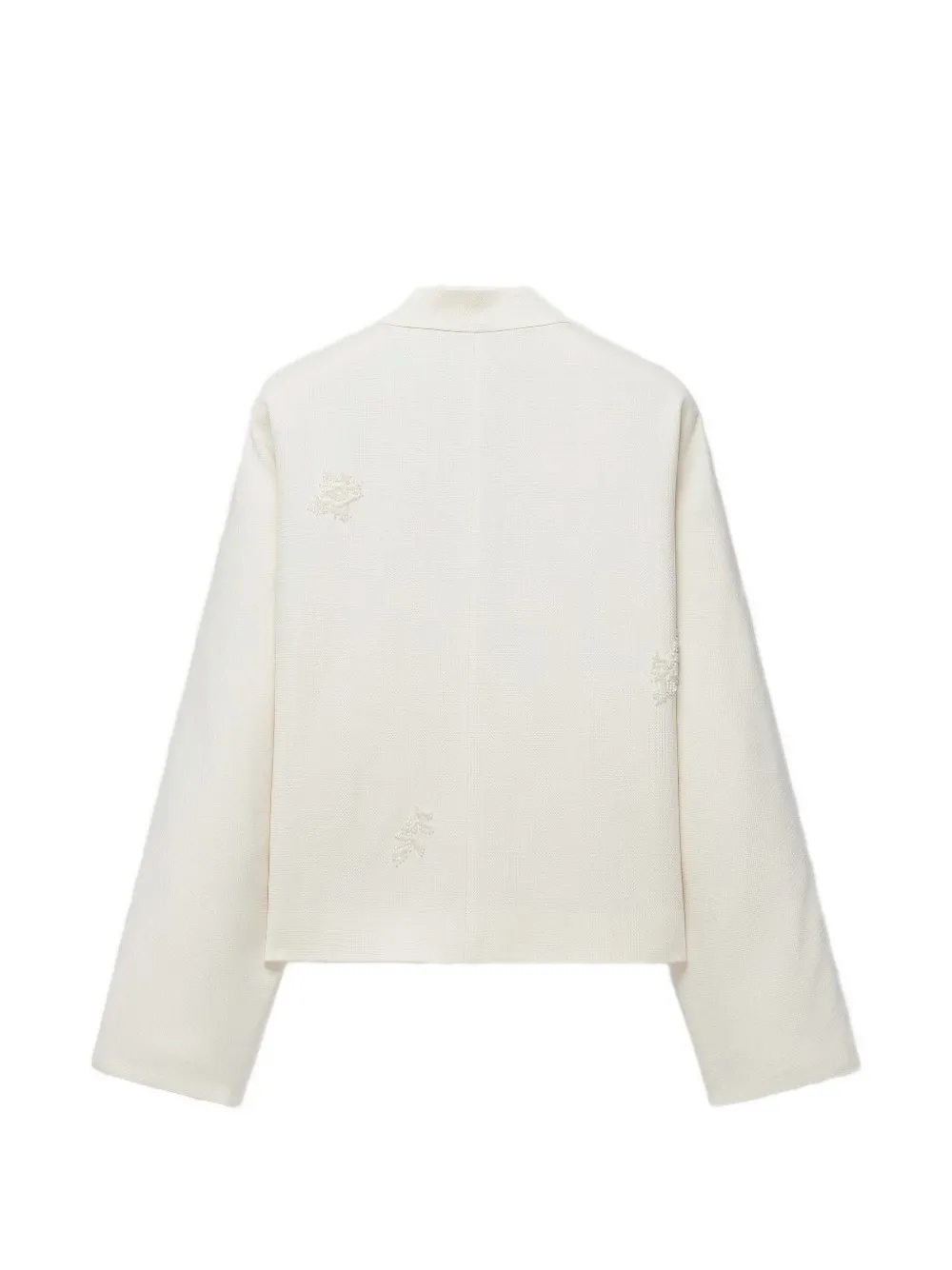 Shanghai Tang Cropped blazer met kikkersluiting Wit