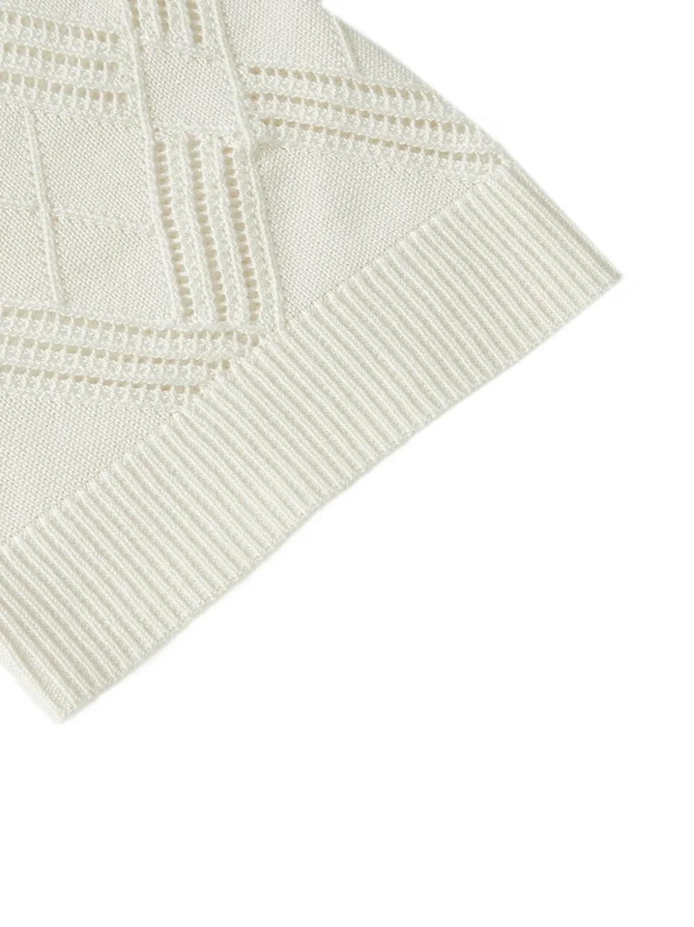Shanghai Tang Qipao openwork-knit top Beige
