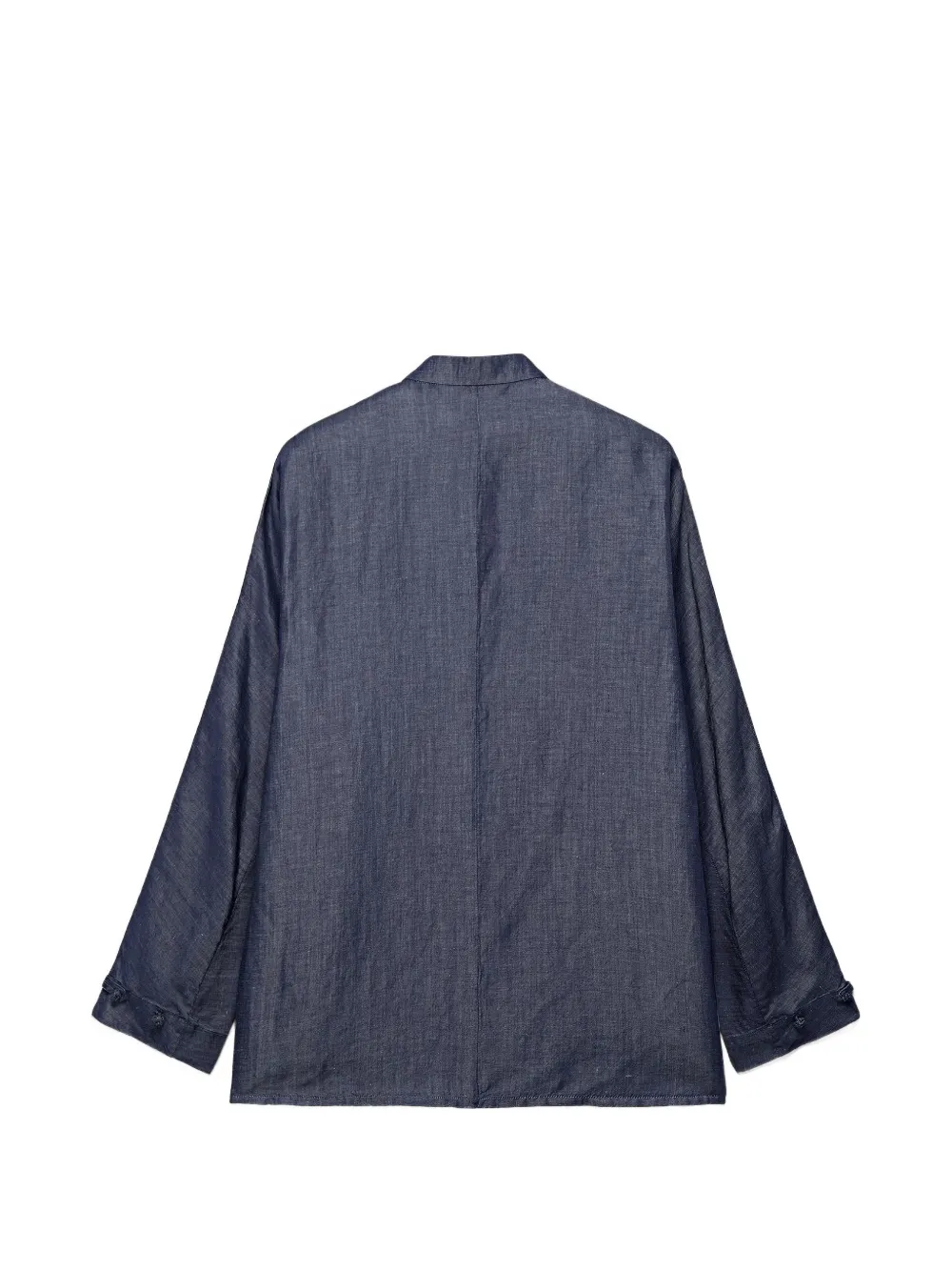 Shanghai Tang Denim blouse met kikkersluiting Blauw