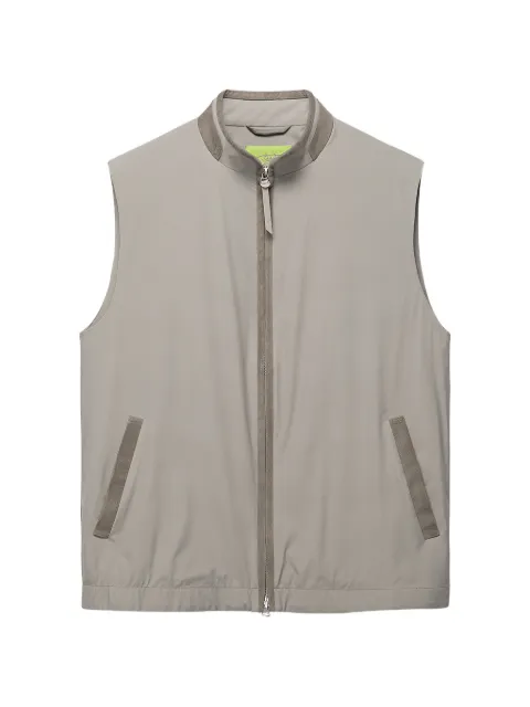 Shanghai Tang Mandarin high-neck zip-up vest