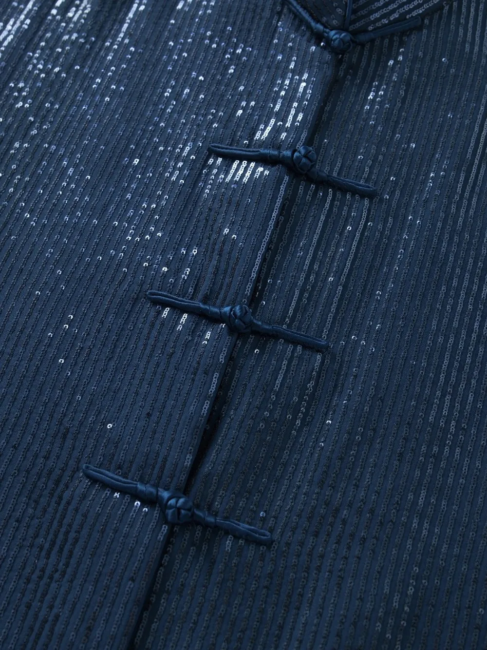 Shanghai Tang Cropped jack verfraaid met pailletten Blauw