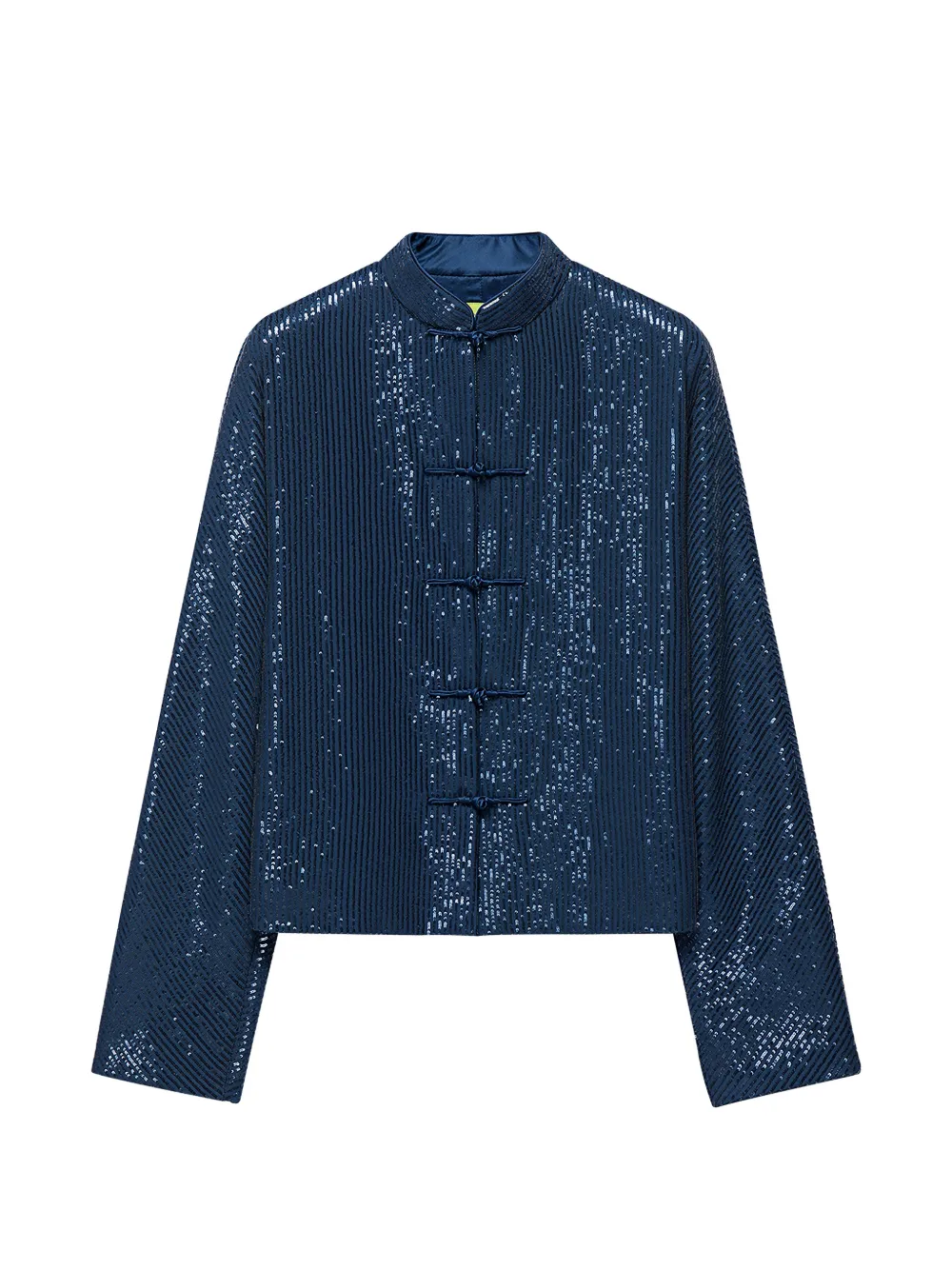 Shanghai Tang Sequin-embellished Cropped Jacket In Blue