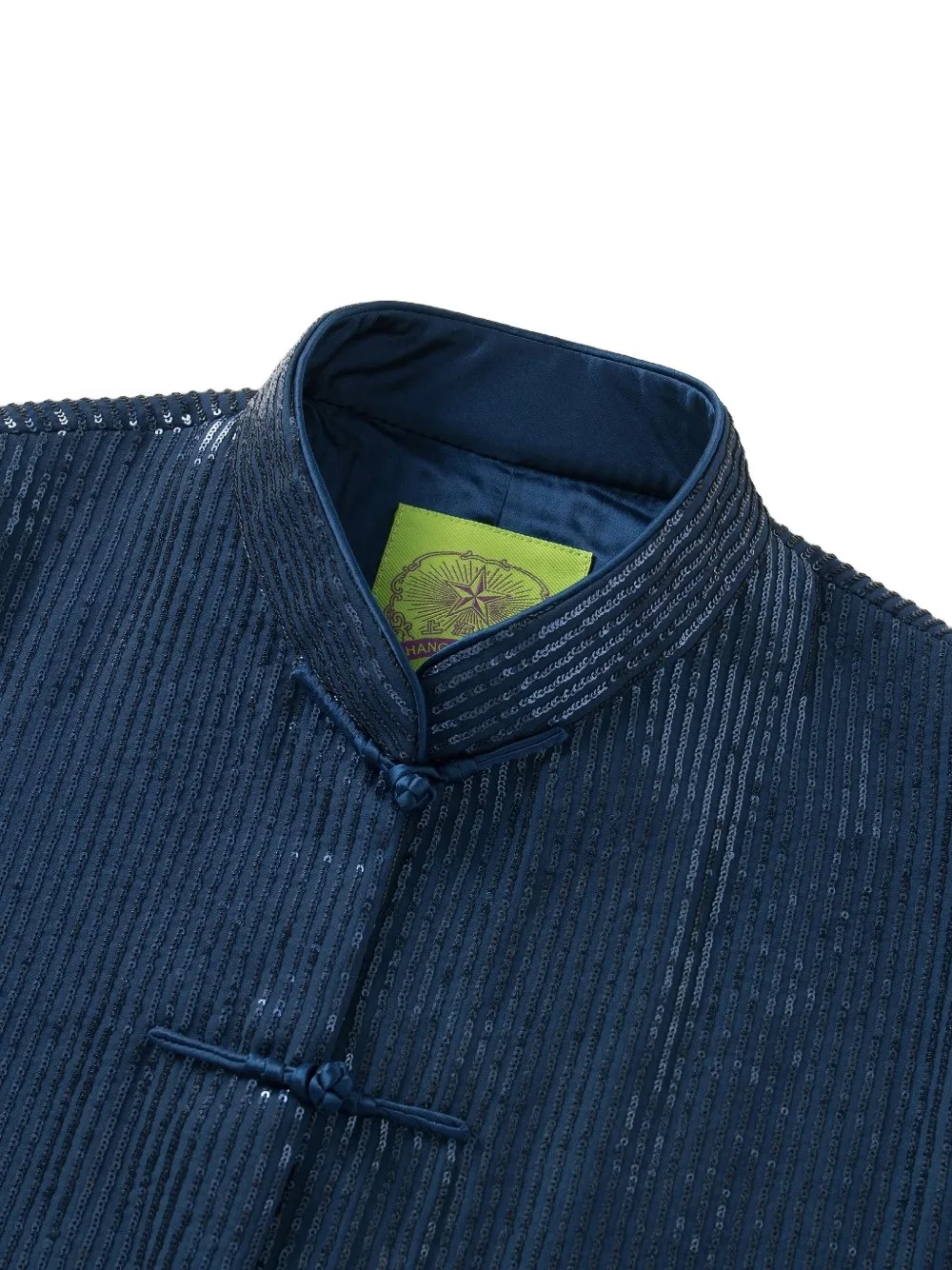 Shanghai Tang Cropped jack verfraaid met pailletten Blauw