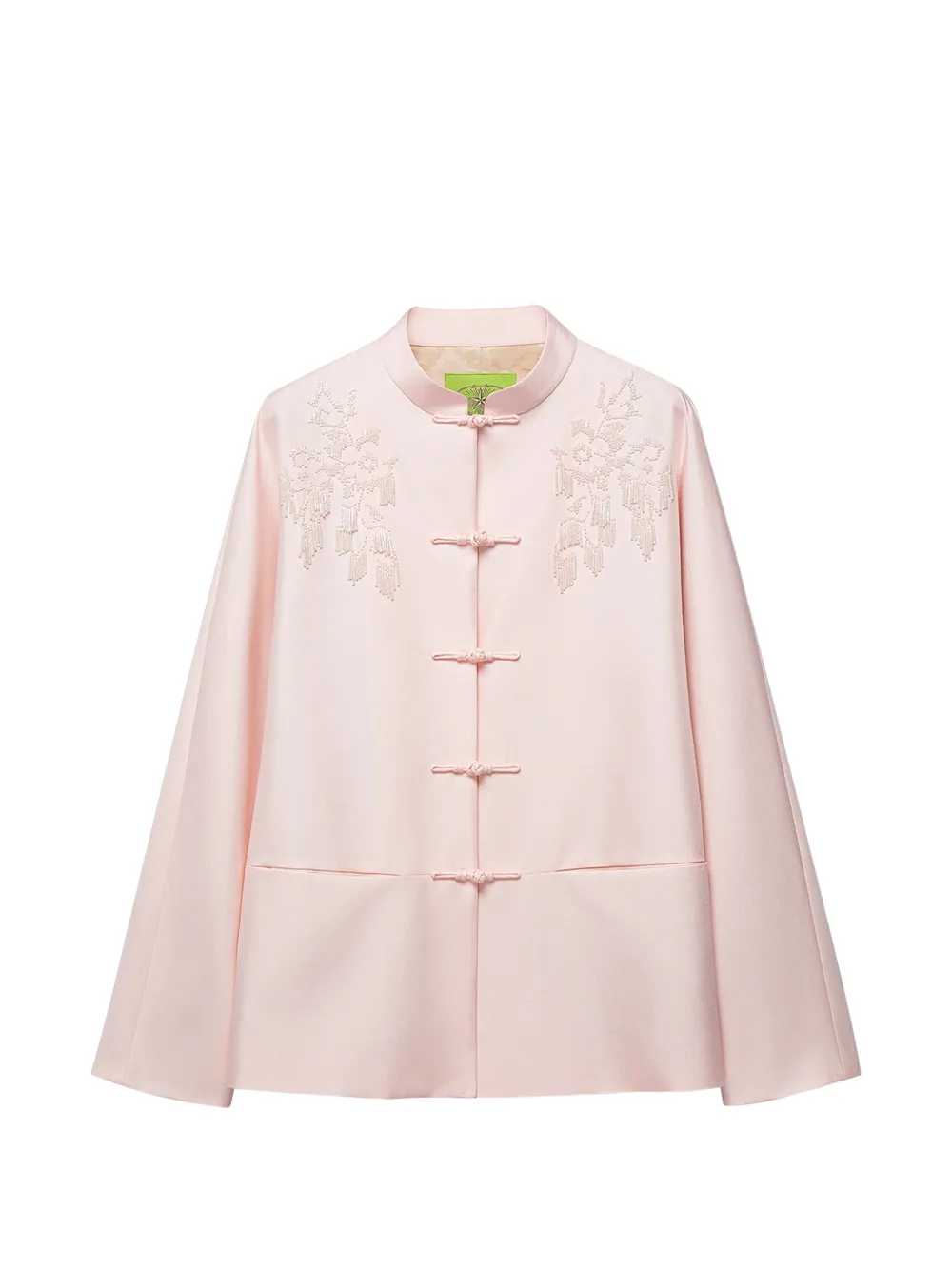 Shanghai Tang Beaded Twwill Frog-fastening Jacket In Pink