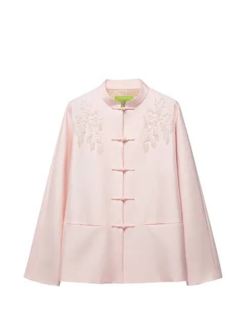 Shanghai Tang Beaded Twwill frog-fastening jacket