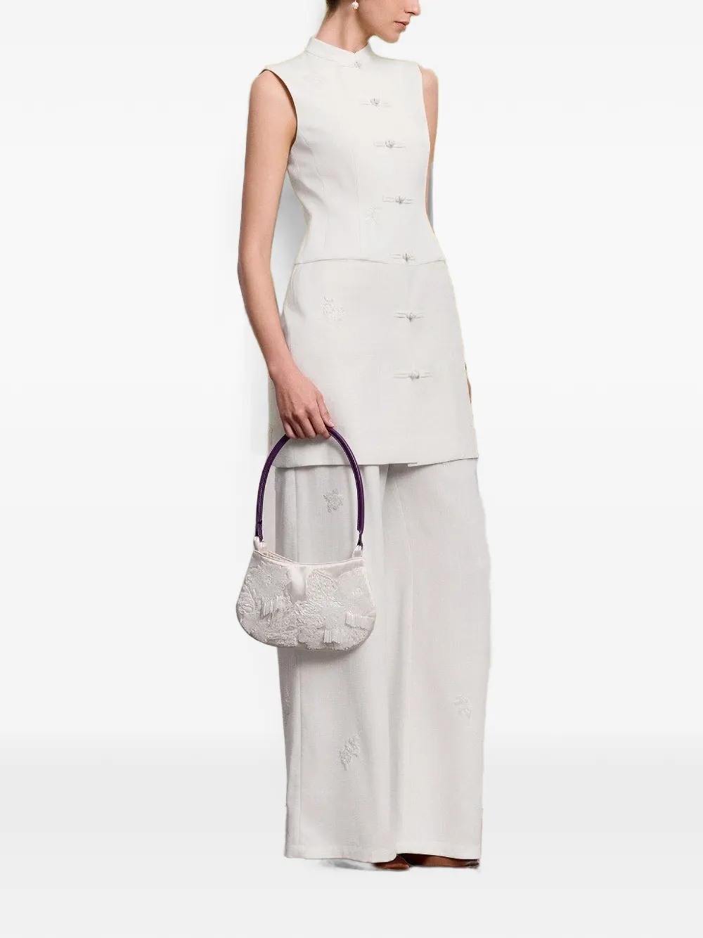 Shanghai Tang Broek met knoopsluiting Wit