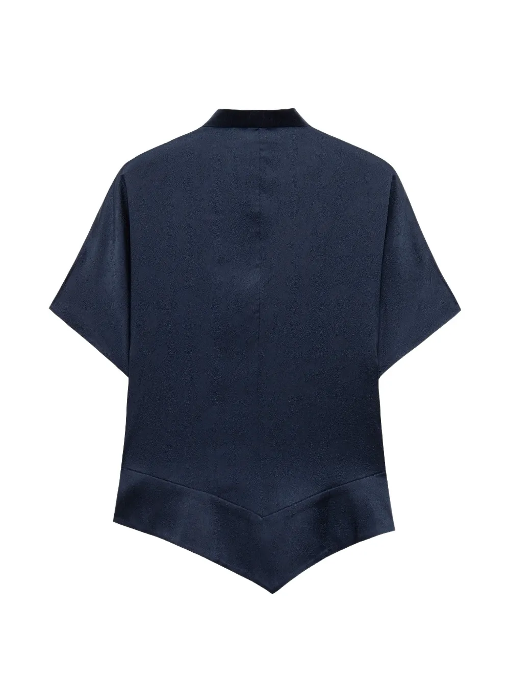 Shanghai Tang Drape zijden top met asymmetrische zoom Blauw