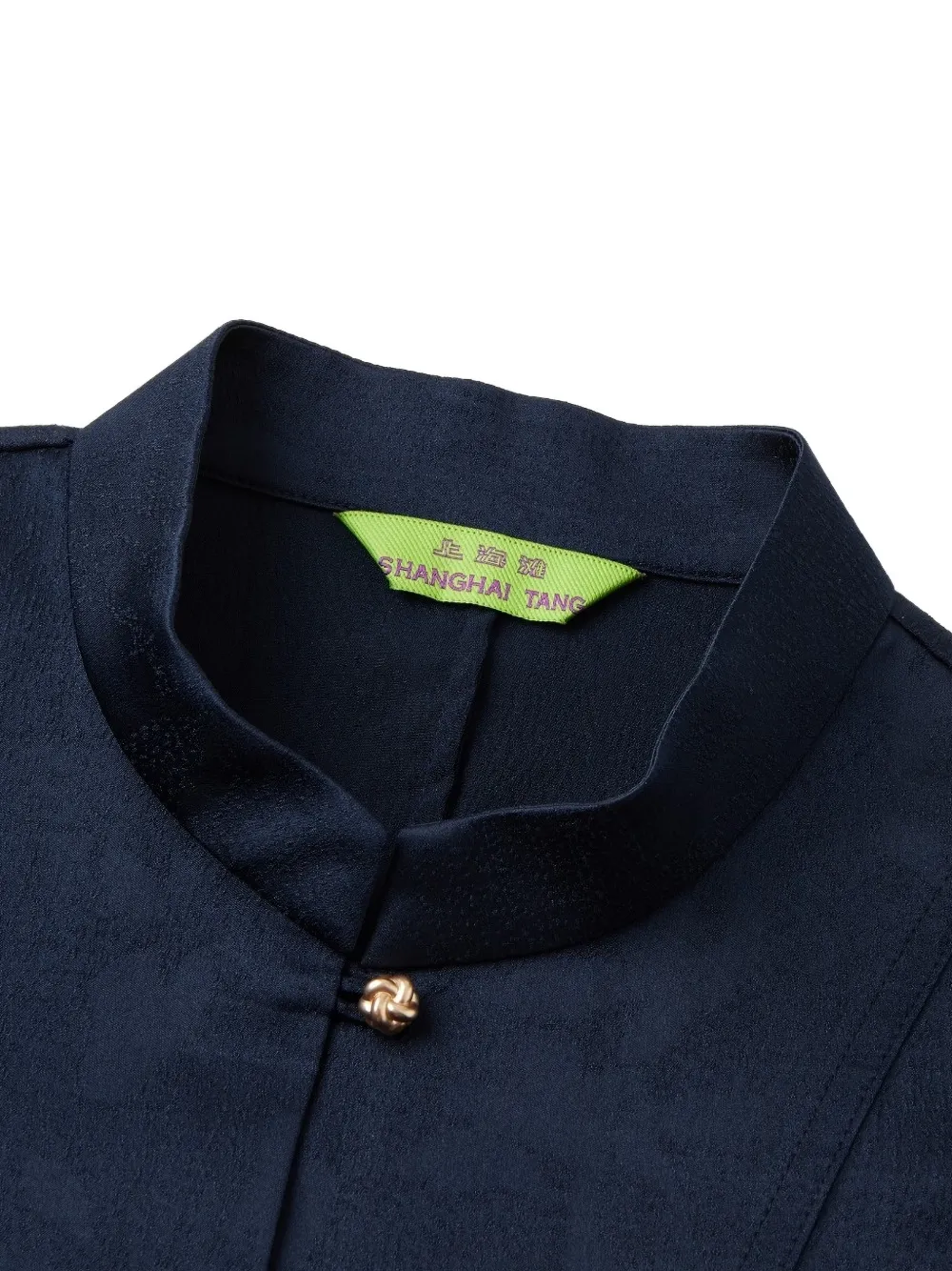 Shanghai Tang Drape zijden top met asymmetrische zoom Blauw