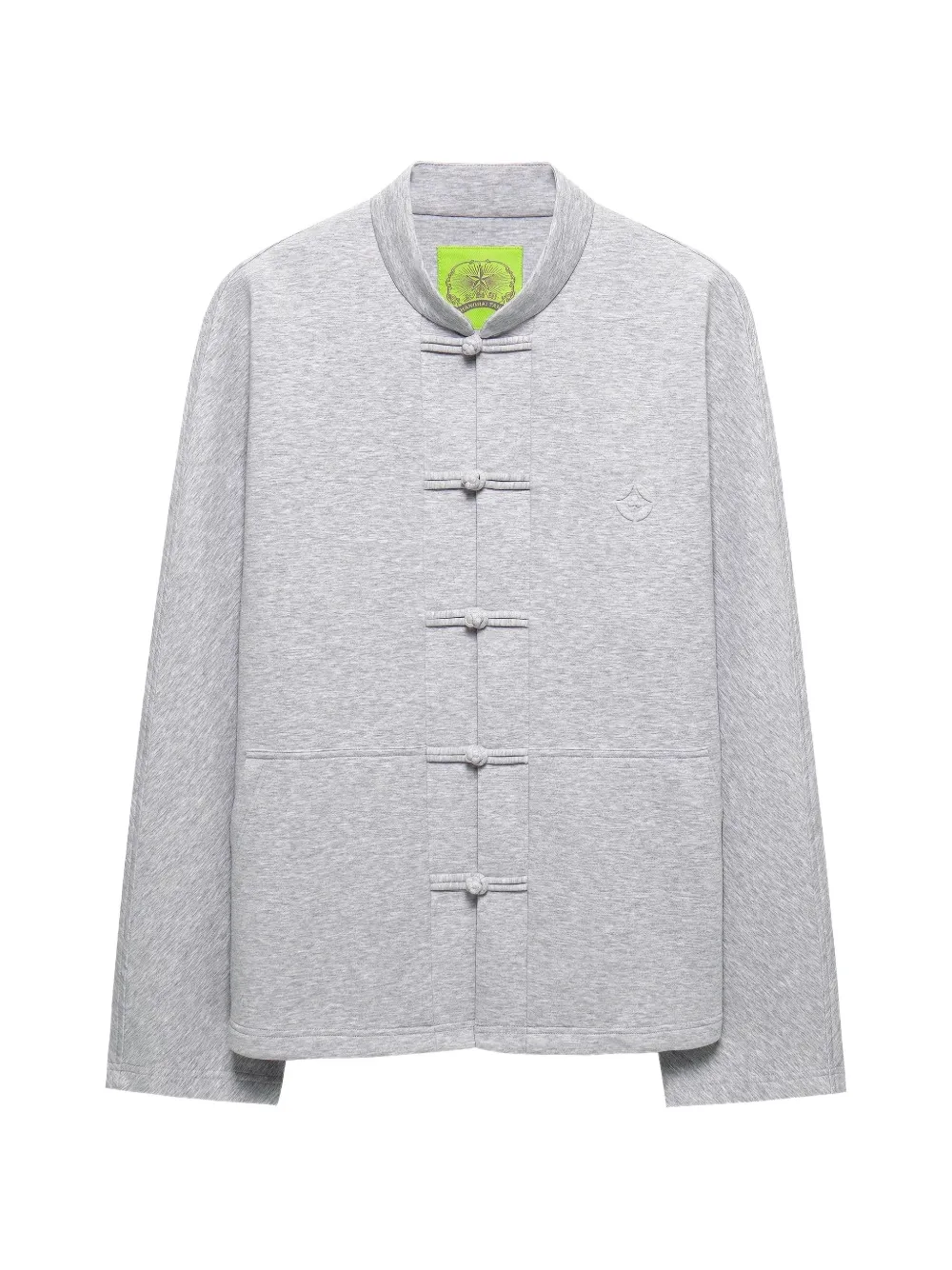 Shanghai Tang Frog-fastening Logo-embossed Jacket In Grey