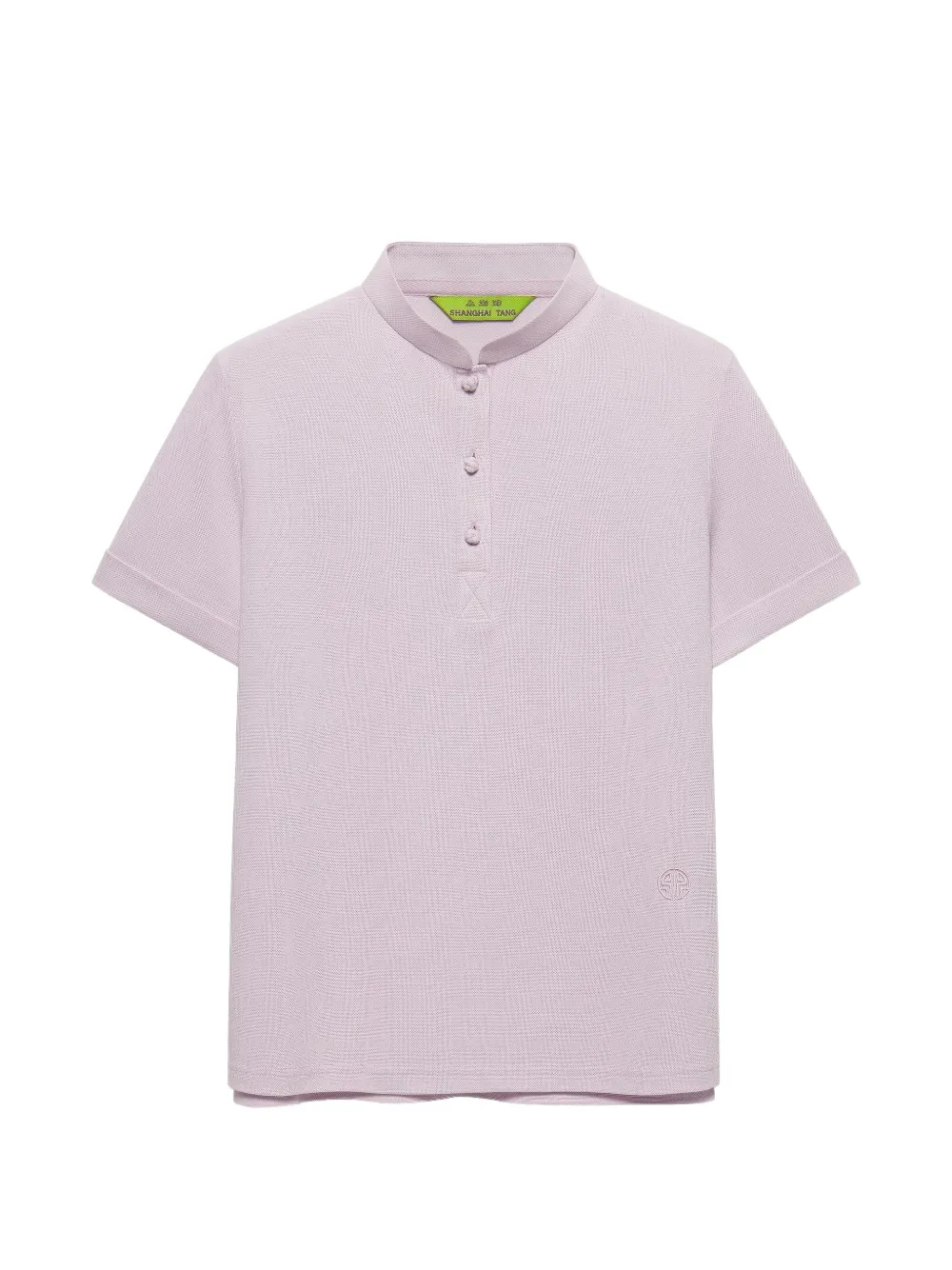 Shanghai Tang Shou mandarin-collar knot-button polo top