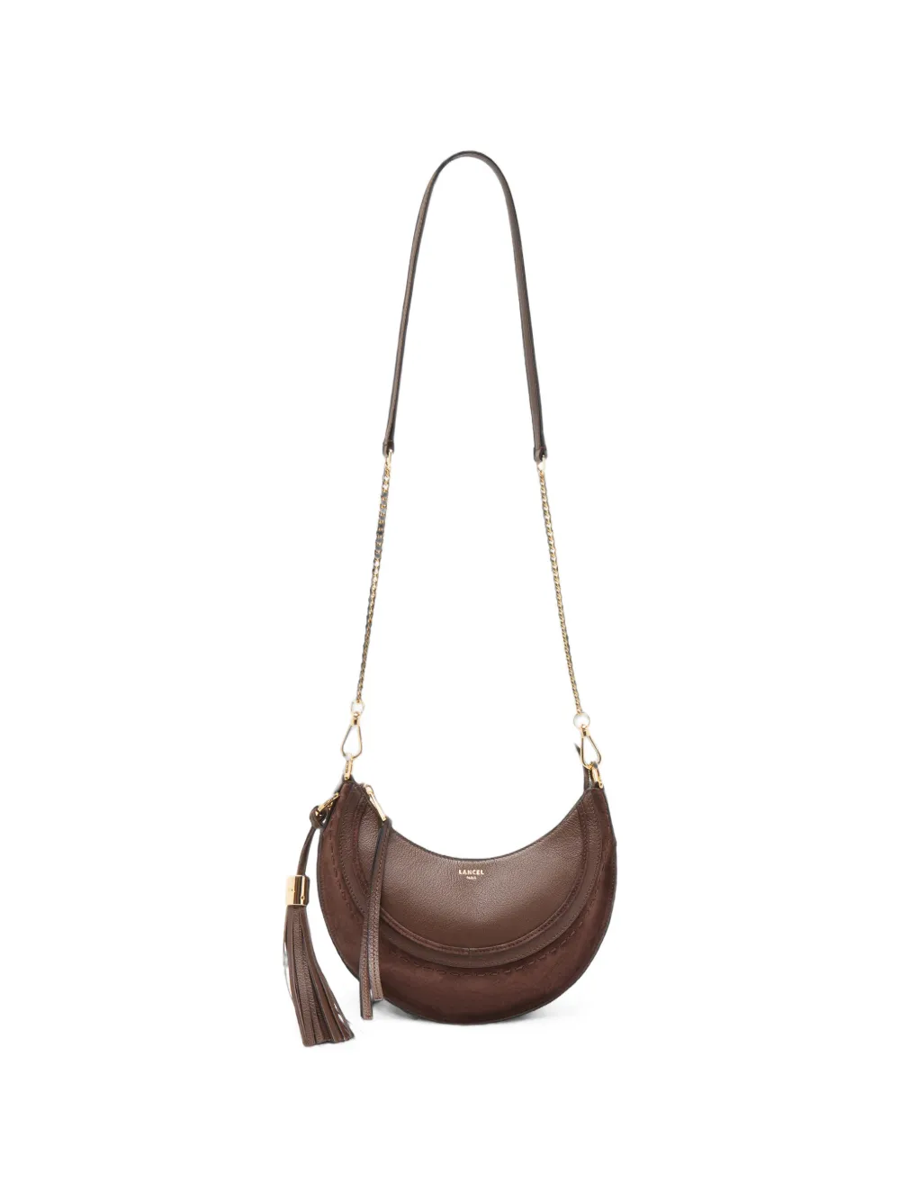 Lancel Kleine Hoboheme leren schoudertas Bruin