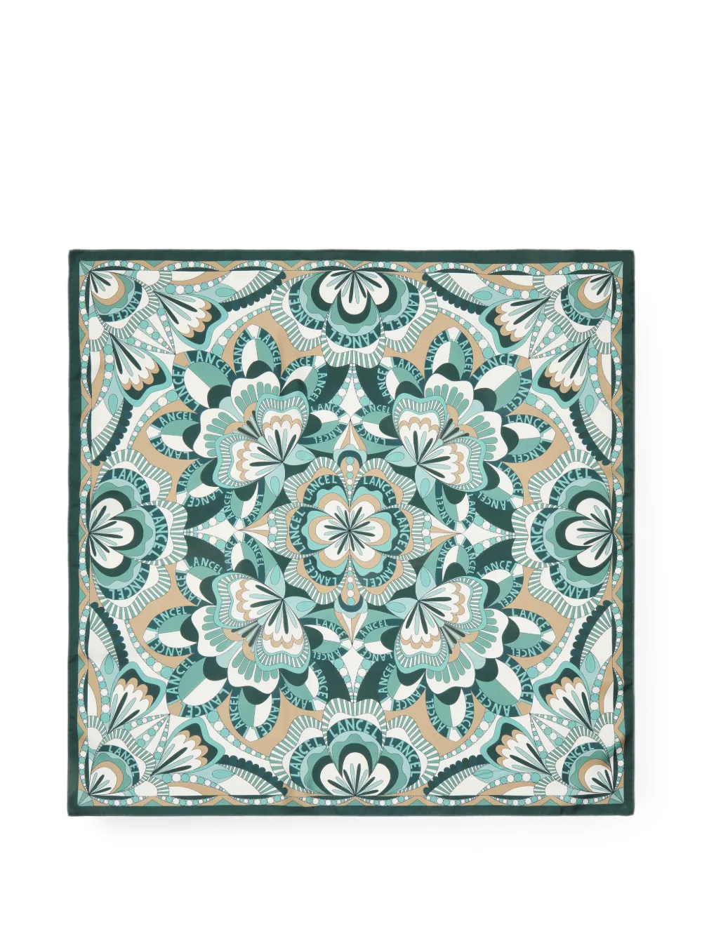 Lancel Motif Floral logo-print silk scarf - Mehrfarbig