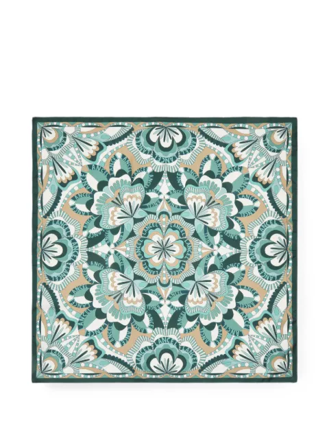 Lancel pañuelo Motif Floral de seda con logo