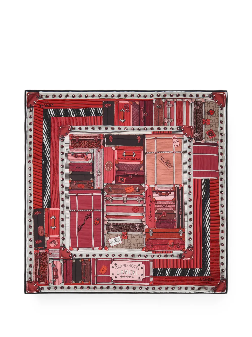 Lancel Grand Hotel silk scarf - Rosso