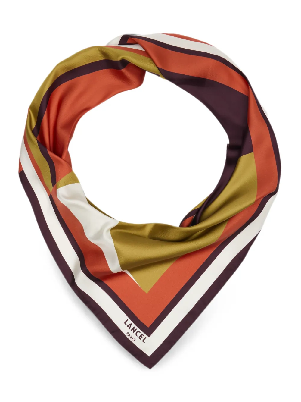 Lancel Zijden sjaal met geometrische print Oranje