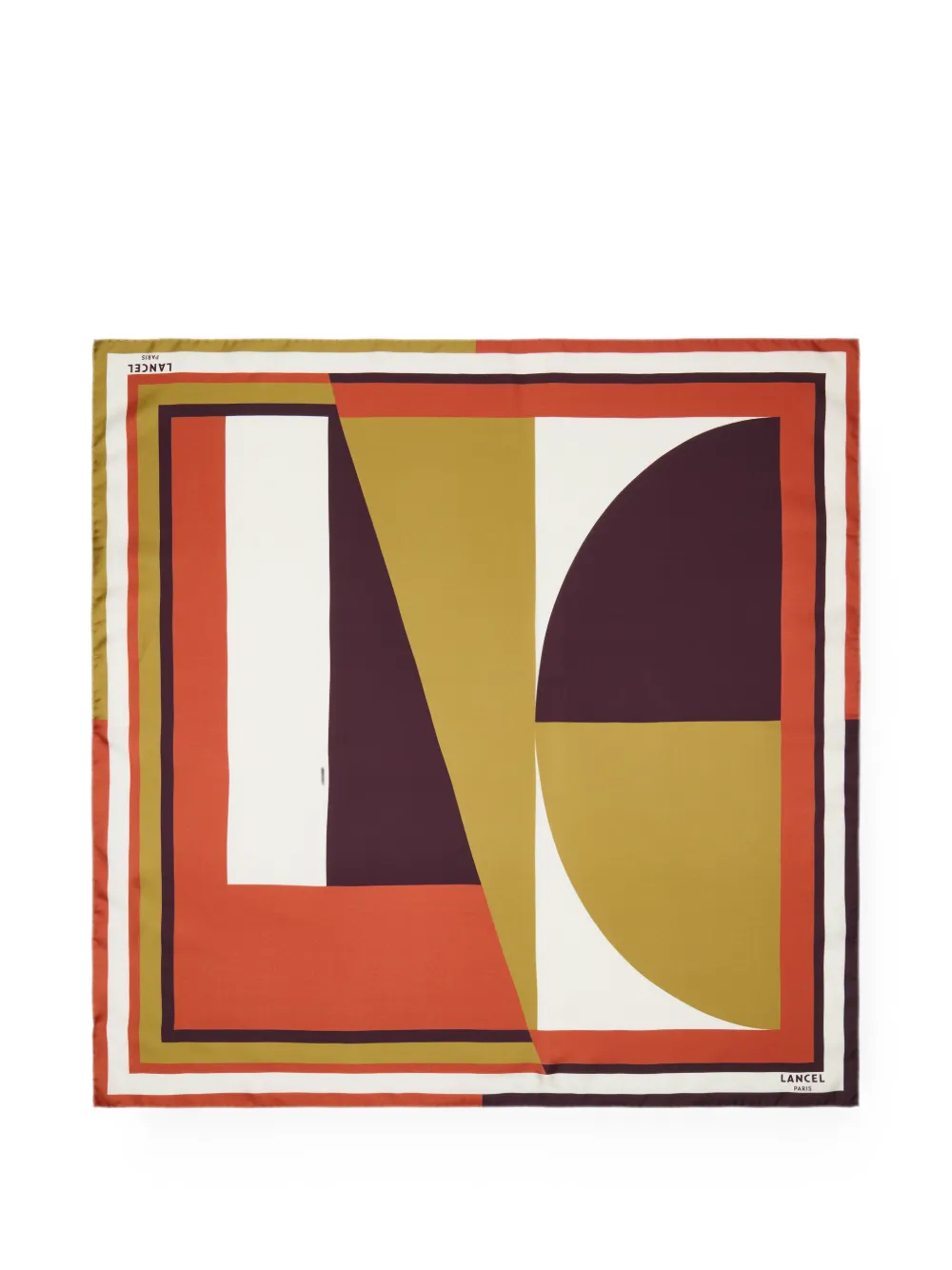 Lancel geometric-print silk scarf - Arancione