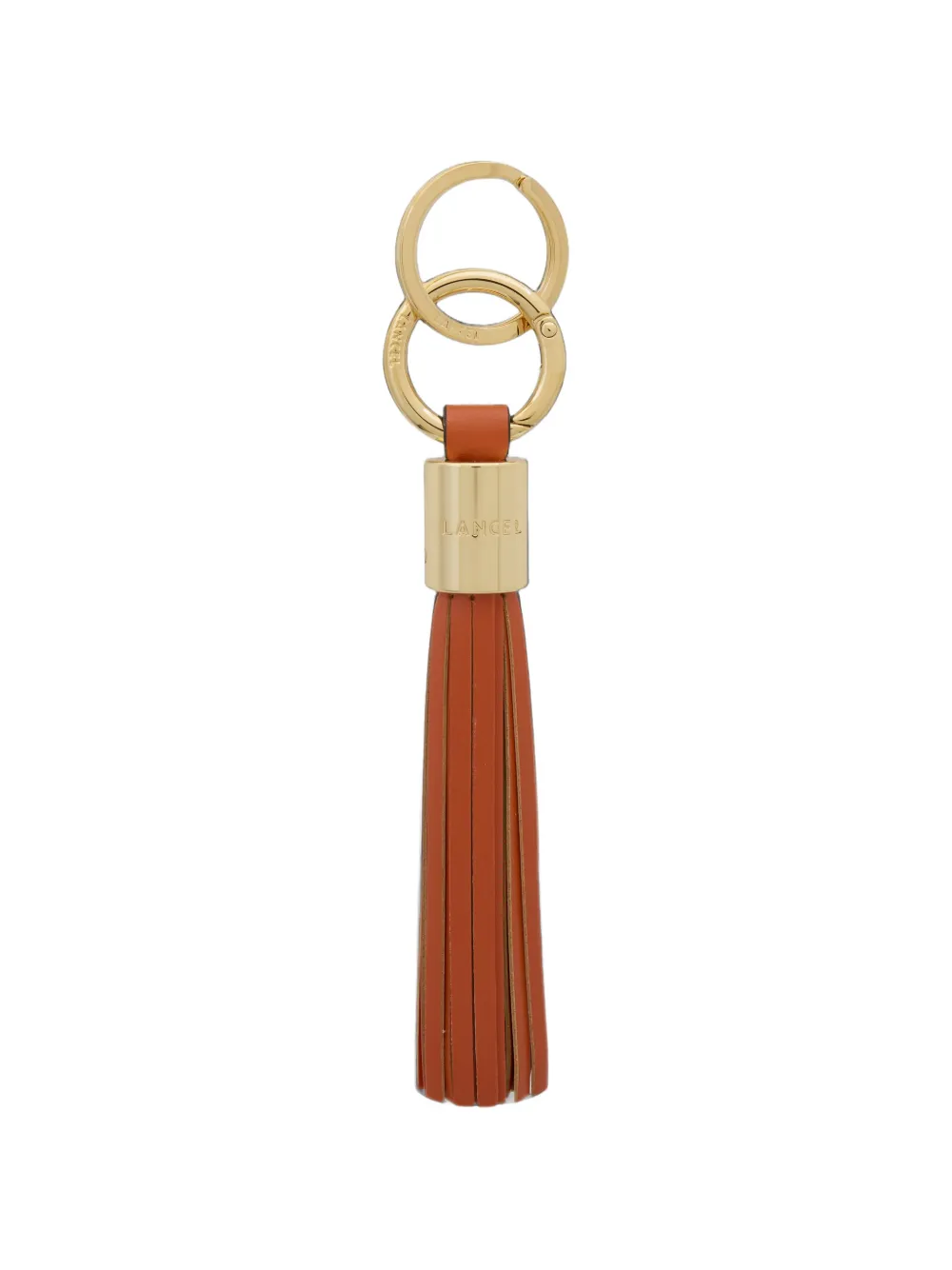 Lancel tassel-detail leather keyring - Orange