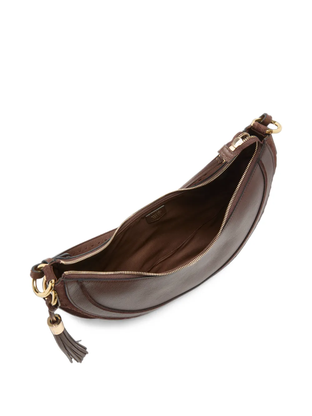 Lancel M leren schoudertas met kwastje Bruin
