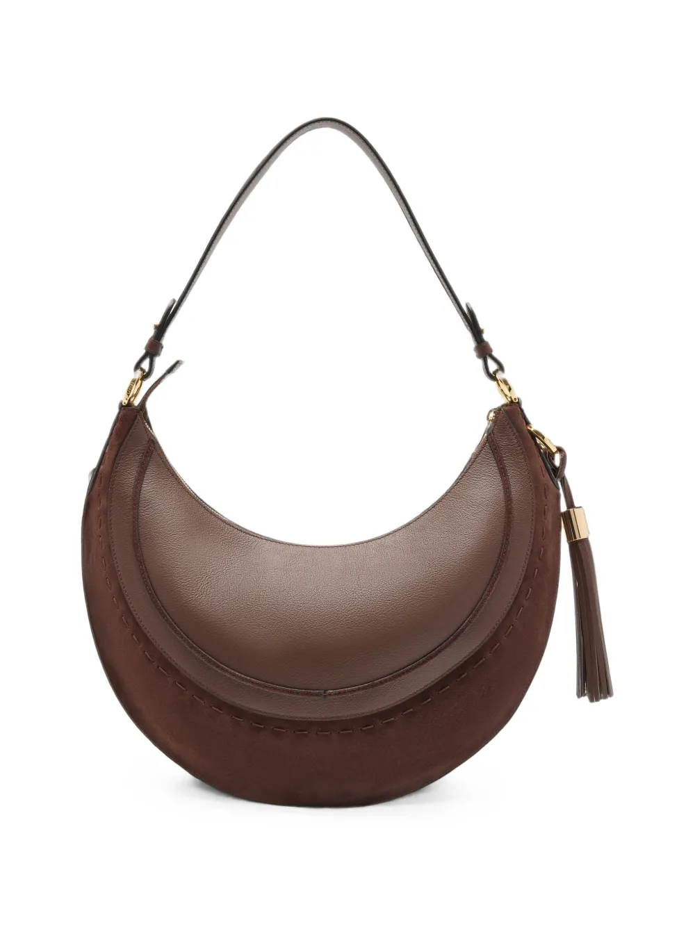Lancel M leren schoudertas met kwastje Bruin