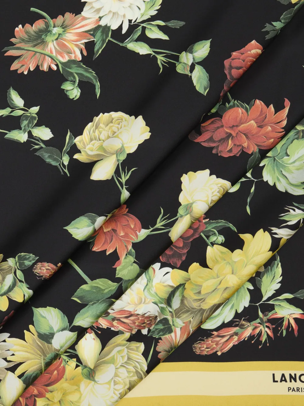 Lancel Sjaal met bloemenprint Zwart